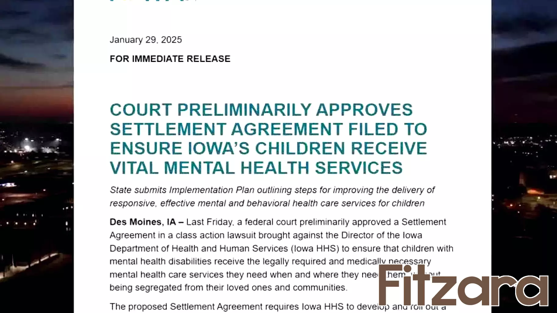 Iowa Implements Reforms in Medicaid Mental Health Services for Children